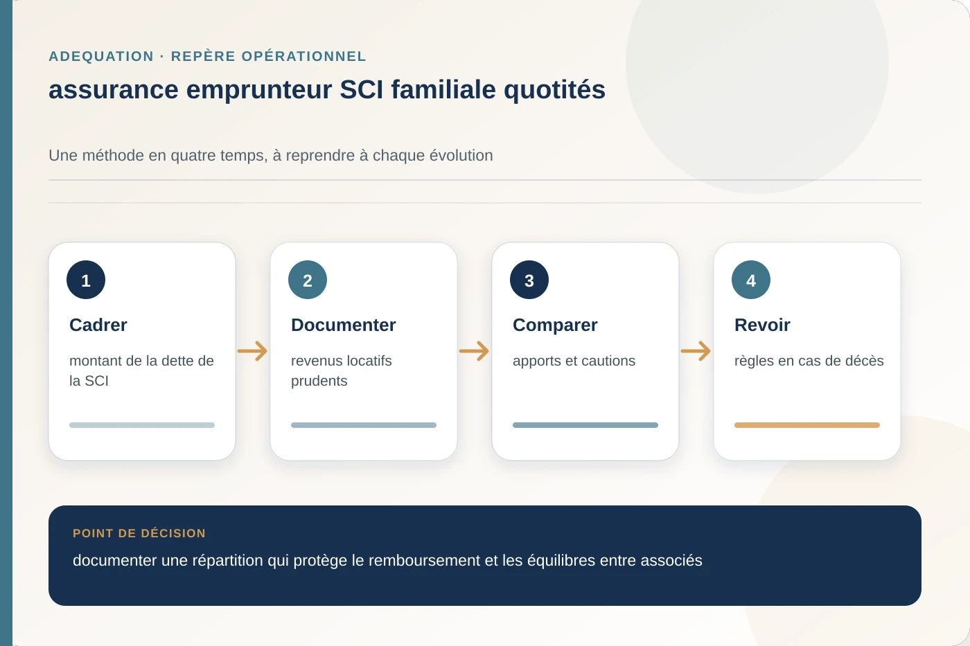 Arbitrage documenté pour assurance emprunteur SCI familiale quotités