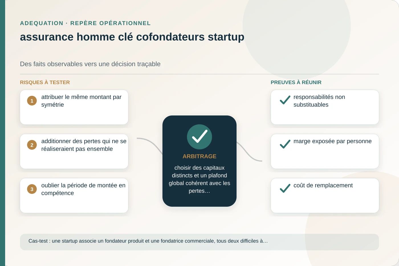 Analyse structurée de assurance homme clé cofondateurs startup