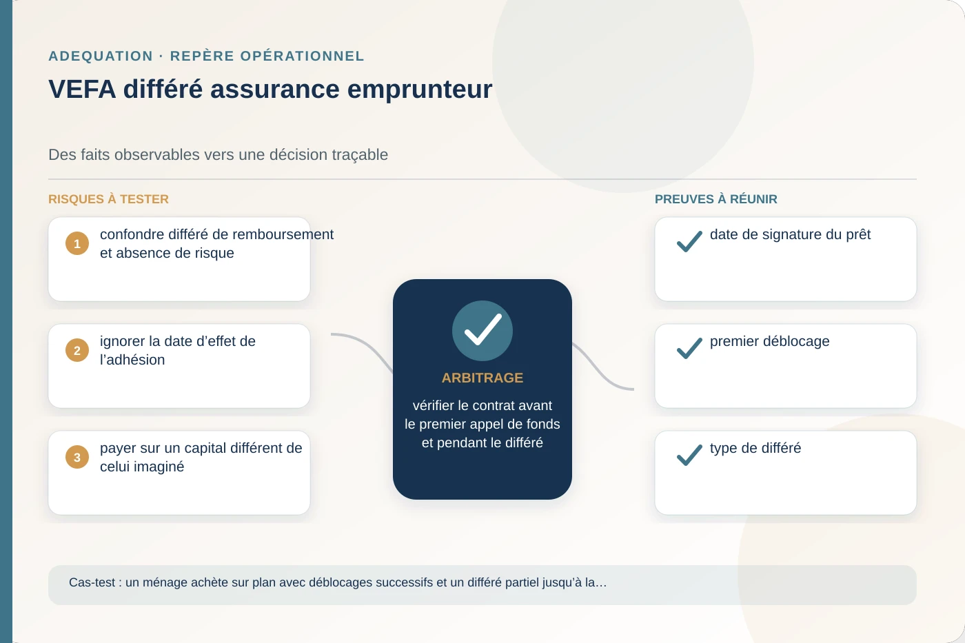 Analyse structurée de VEFA différé assurance emprunteur